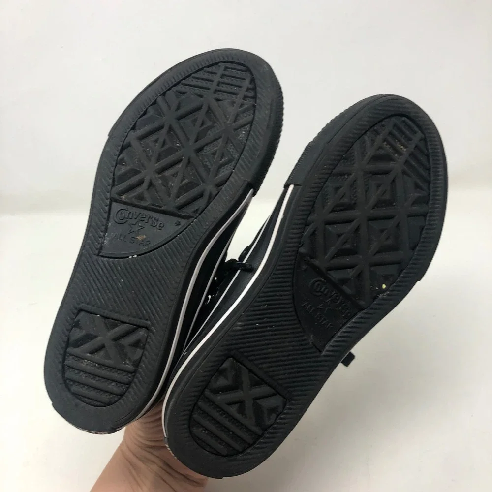 Converse All Star Sneakers Junior 12 Kids Black Leather Low Top 672275C